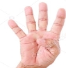 Старик, поднимая 4 пальцев — стоковое фото